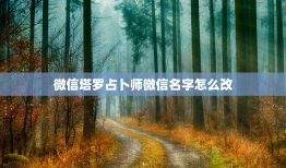 微信塔罗占卜师微信名字怎么改，塔罗师微信号