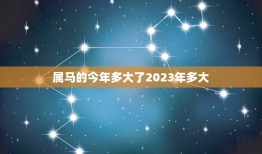 属马的今年多大了2023年多大(马年人的年龄计算方法及预测)