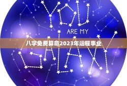 八字免费算命2023年运程事业(事业顺风顺水财运亨通)