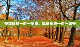 在线算命一对一免费，算命免费一对一解答