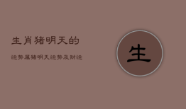 生肖猪明天的运势，属猪明天运势及财运
