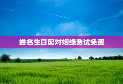 姓名生日配对姻缘测试免费，姓名生日配对姻缘测试免费查询
