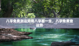 八字免费测运势用八字看一生，八字免费查运势