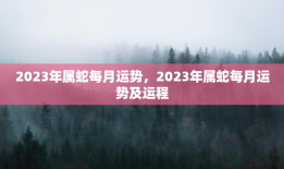 2023年属蛇每月运势，2023年属蛇每月运势及运程