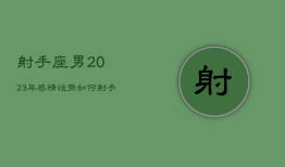 射手座男2023年感情运势如何，射手座男2023年感情运势如何呢
