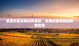 免费的算命网站有哪些，免费的算命网站有哪些呢