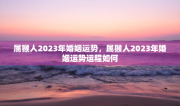 属猴人2023年婚姻运势，属猴人2023年婚姻运势运程如何