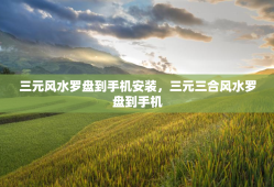三元风水罗盘到手机安装，三元三合风水罗盘到手机