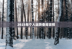 2023年个人运势查询吉祥，2023年运势测算