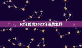 62年的虎2023年运势怎样(详解虎年运势及2023年运程预测)