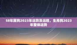 58年属狗2023年运势及运程，生肖狗2023年整体运势