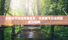 水瓶座今日运势座星座，水瓶座今日运势星座汉程网
