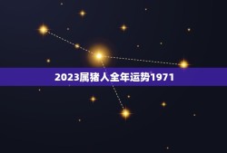 2023属猪人全年运势1971(猪年大吉财运亨通)