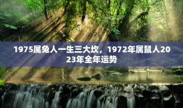 1975属兔人一生三大坎，1972年属鼠人2023年全年运势
