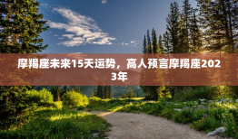摩羯座未来15天运势，高人预言摩羯座2023年