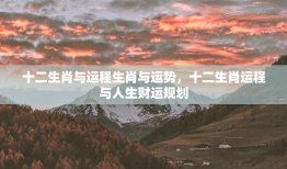 十二生肖与运程生肖与运势，十二生肖运程与人生财运规划