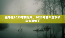 金牛座2023年的运气，2023年金牛座下半年太可怕了