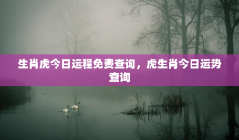 生肖虎今日运程免费查询，虎生肖今日运势查询