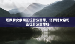 塔罗牌女祭司正位什么意思，塔罗牌女祭司正位什么意思呀
