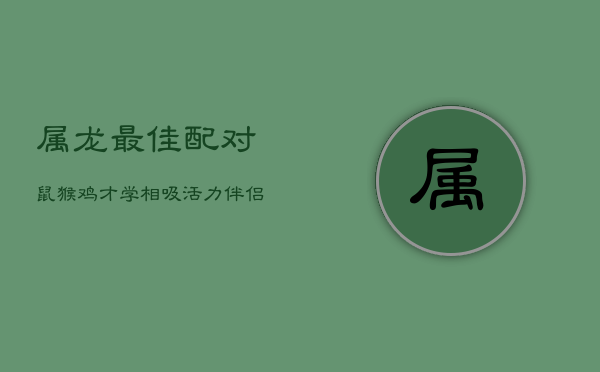 属龙最佳配对：鼠猴鸡，才学相吸，活力伴侣  第1张