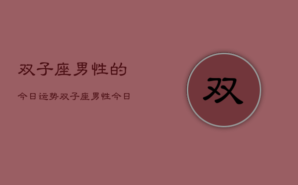 双子座男性的今日运势，双子座男性今日运势详解  第1张