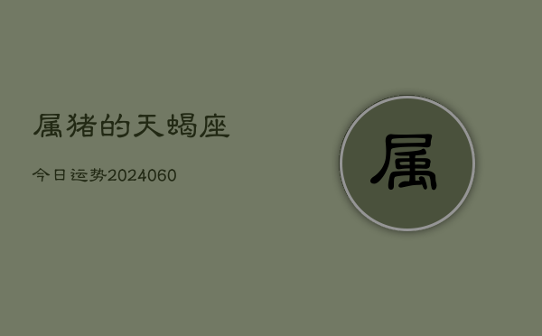 属猪的天蝎座今日运势(20240607)  第1张