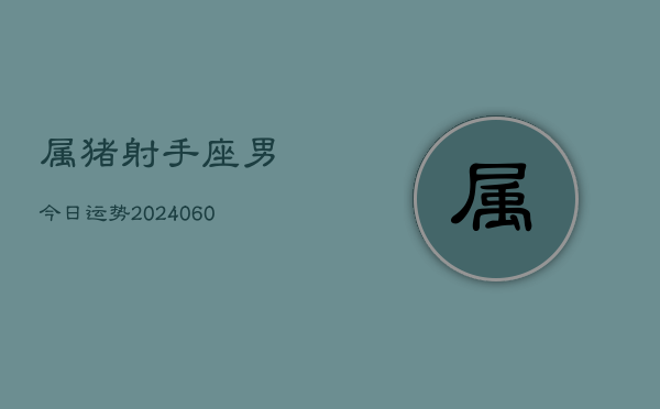 属猪射手座男今日运势(20240608)  第1张