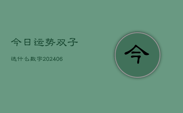 今日运势双子选什么数字(20240615)  第1张