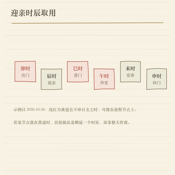 迎亲时辰取用示意