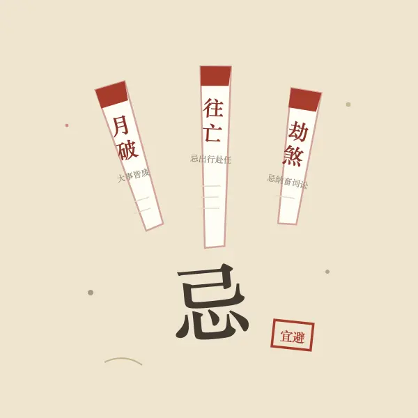 凶煞忌讳警示签插画