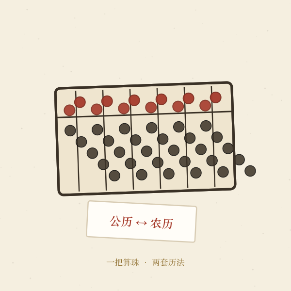 算盘与日历换算插画
