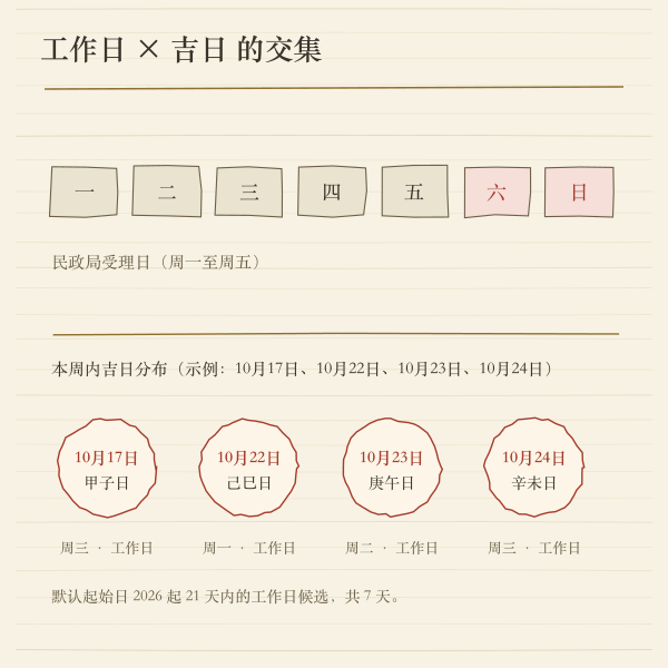 工作日与吉日交叉示意