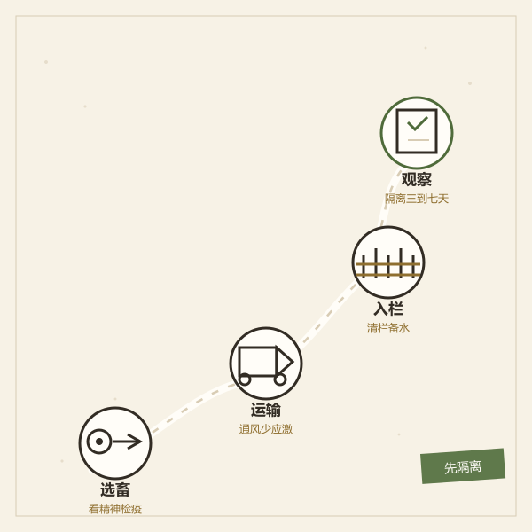 选畜运输入栏观察流程图