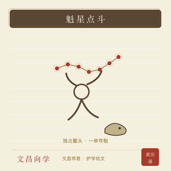 魁星点斗独占鳌头手绘